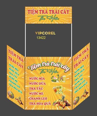 Download file Trang trí quầy Tiệm trà trái cây file corel (gốc) cho xưởng in