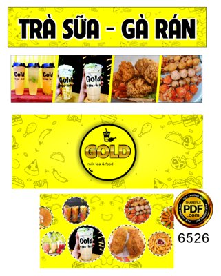 File gốc Trang trí xe đẩy Trà Sữa - Gà rán #4 file corel (chuẩn màu) cho in offset