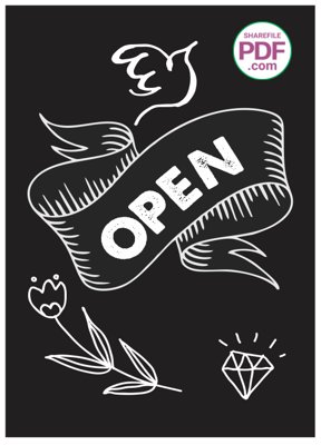 File gốc Tranh động lực treo tường "Open" file vector PDF (phong cách) tối giản