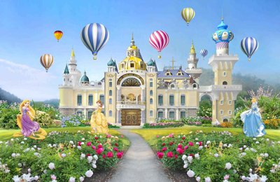 File gốc Tranh 3D Tòa lâu đài và công chúa disney (in mica) làm quà tặng
