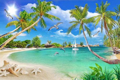 File gốc Tranh 3D biển xanh - đại dương xanh #3 (PNG) không nền chất lượng