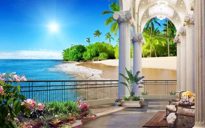 File gốc Tranh 3D biển xanh - đại dương xanh #37 (cho in ấn) từ kho Filetranh