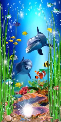 Tải file Tranh 3D biển xanh - đại dương xanh #50 (gốc) làm tranh treo tường