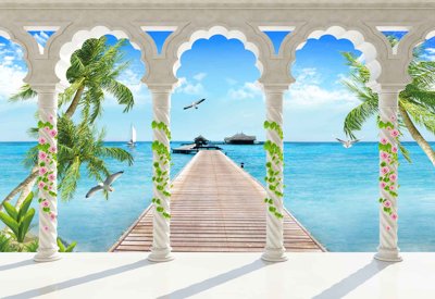 File PSD Tranh 3D biển xanh - đại dương xanh #53 (bản gốc) chất lượng nhất