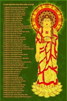 File gốc Tranh 48 Đại nguyện của Đức Phật A Di Đà 115 (in lụa) tranh mã đáo