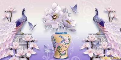 File tranh Tranh bình hoa treo tường 3D đẹp #12 (ảnh gốc) chi tiết rõ ràng