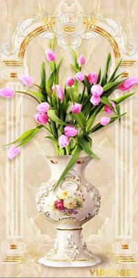 Tệp tin gốc Tranh bình hoa treo tường 3D đẹp #50 (dùng cho in) Tranh bình hoa treo tường 3D đẹp #50