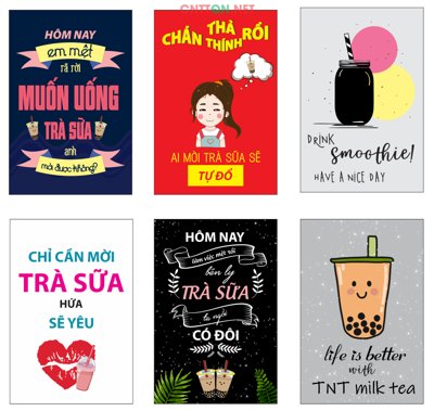 Download file gốc Tranh cổ động uống trà sữa file CorelDRAW (in mica) logo