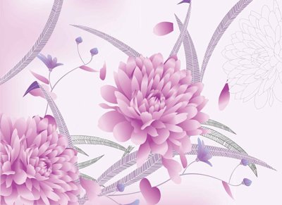 File in ấn Tranh dán tường 3D hoa nghệ thuật hiện đại #105 (bản gốc) cao cấp