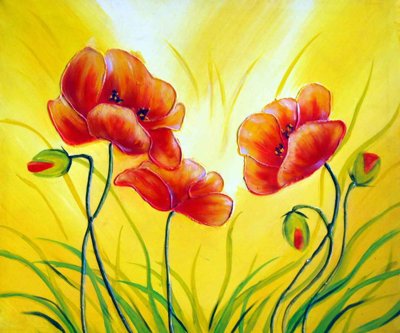 File tranh Tranh dán tường 3D hoa nghệ thuật hiện đại #2 (bản gốc) treo phòng ăn