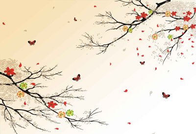 File PSD Tranh dán tường 3D hoa nghệ thuật hiện đại #65 (bản gốc) dễ dàng edit