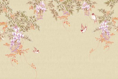 File in lụa Tranh hoa nổi 3D - Tranh hoa dán tường 3D #103 (tân cổ điển) Tranh hoa nổi 3D - Tranh hoa dán tường 3D #103