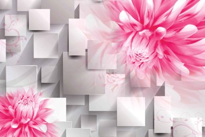 Tải file gốc Tranh hoa nổi 3D - Tranh hoa dán tường 3D #121 (bản PSD) còn layer