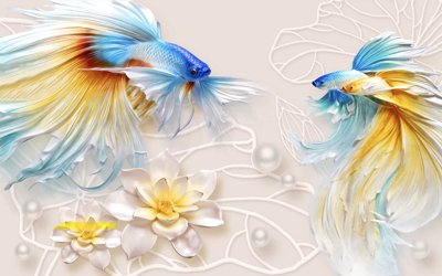 File PSD Tranh hoa nổi 3D - Tranh hoa dán tường 3D #125 (chất lượng in ấn)