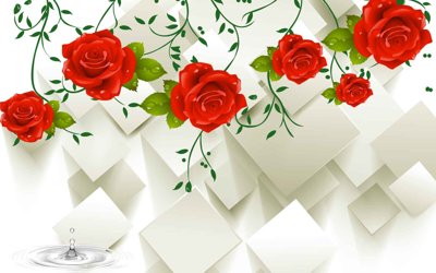 File ảnh Tranh hoa nổi 3D - Tranh hoa dán tường 3D #3 (gốc) dùng in Pano