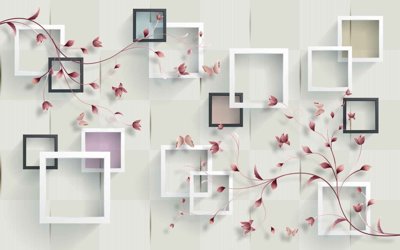 File in lụa Tranh hoa nổi 3D - Tranh hoa dán tường 3D #30 (chất lượng cao) Tranh hoa nổi 3D - Tranh hoa dán tường 3D #30