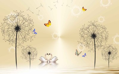 File gốc Tranh hoa nổi 3D - Tranh hoa dán tường 3D #37 (dành cho quảng cáo)