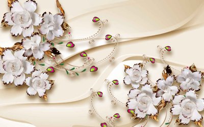 Download file gốc Tranh hoa nổi 3D - Tranh hoa dán tường 3D #48 (in lụa) nghệ thuật