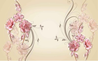 File ảnh Tranh hoa nổi 3D - Tranh hoa dán tường 3D #49 (gốc) in backdrop sự kiện