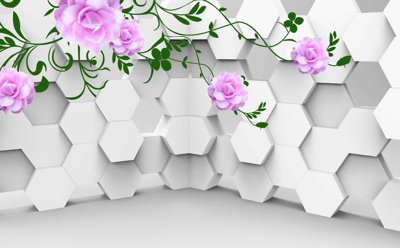 File in ấn Tranh hoa nổi 3D - Tranh hoa dán tường 3D #62 chuyên nghiệp