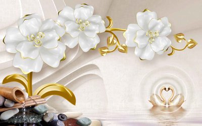 File in trần Tranh hoa nổi 3D - Tranh hoa dán tường 3D #78 (bản gốc) phong cảnh