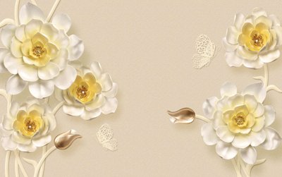 Tải file Tranh hoa nổi 3D - Tranh hoa dán tường 3D #81 (ảnh gốc) in gạch men