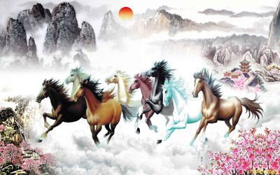 File gốc Tranh ngựa Mã Đáo Thành Công #42 (in ấn) màu sắc trung thực