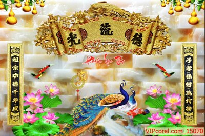 File tranh Tranh phòng thờ, bàn thờ, mâm ngũ quả file PSD 15070 (gốc) chủ đề trừu tượng