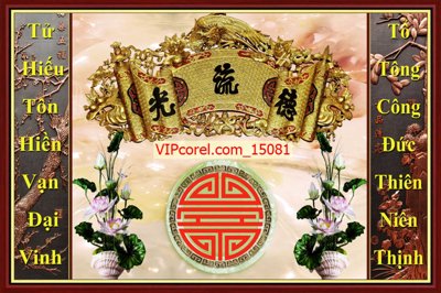 File PSD Tranh phòng thờ, bàn thờ, mâm ngũ quả file PSD 15081 (gốc) cho in quảng cáo