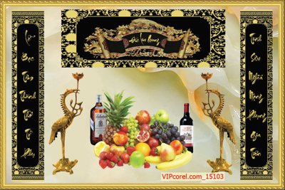 File gốc Tranh phòng thờ, bàn thờ, mâm ngũ quả file PSD 15103 (ảnh rõ nét) để in