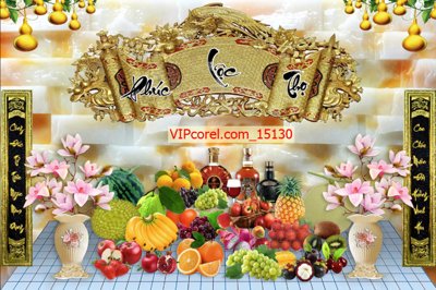 Tải file gốc Tranh phòng thờ, bàn thờ, mâm ngũ quả file PSD 15130 (bản PSD) gốc