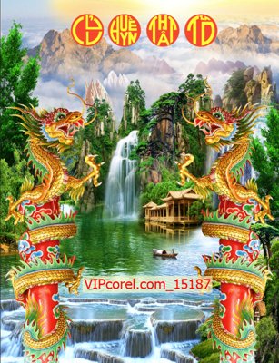 Ảnh gốc Tranh phòng thờ, bàn thờ, mâm ngũ quả file PSD 15187 (nét căng) in mica