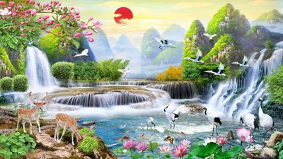 File tranh gốc Tranh phong cảnh Sơn Thủy Hữu Tình đẹp #17 (bản quyền) độc đáo