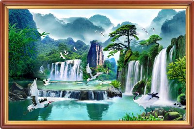 File gốc Tranh phong cảnh Sơn Thủy Hữu Tình đẹp #38 cho in ấn và thiết kế