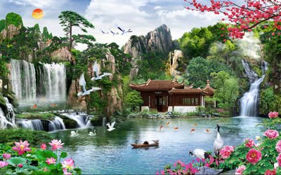 Tải file Tranh phong cảnh Sơn Thủy Hữu Tình đẹp #46 (gốc) làm file tranh quảng cáo