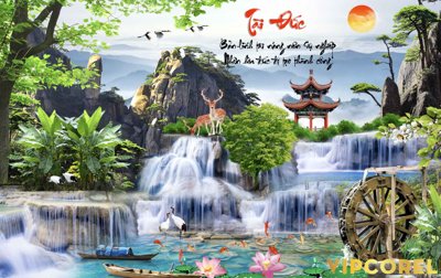 File gốc in ấn Tranh phong thủy 3D - phong cảnh sơn thủy hữu tình #24 (sẵn sàng tải về)