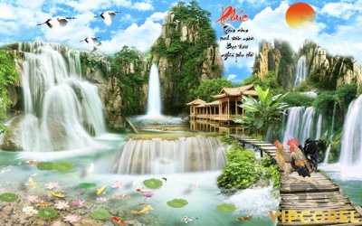 Tải file tranh Tranh phong thủy 3D - phong cảnh sơn thủy hữu tình #42 (ảnh gốc) ngay