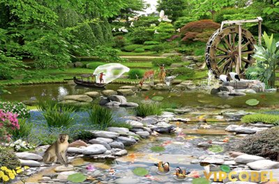 File ảnh Tranh phong thủy 3D - phong cảnh sơn thủy hữu tình #5 (gốc) in quảng cáo ngoài trời