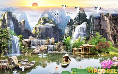 File tranh Tranh phong thủy 3D - phong cảnh sơn thủy hữu tình #69 (ảnh gốc) độ nét vượt trội