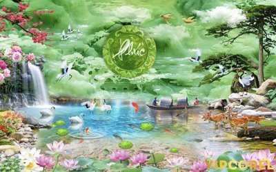 File gốc Tranh phong thủy 3D - phong cảnh sơn thủy hữu tình #92 (in 3D) nghệ thuật