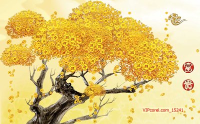 Download file gốc Tranh tài lộc - Tranh tường 3D file PSD 15241 (in mica) 3D