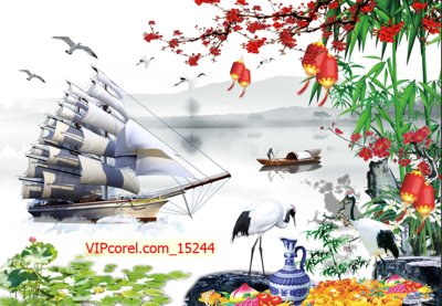 File tranh gốc Tranh tài lộc - Tranh tường 3D file PSD 15244 (bản quyền) file PSD