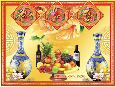 File tranh Tranh tài lộc - Tranh tường 3D file PSD 15246 (gốc) chủ đề tĩnh vật