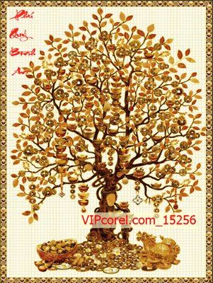 Tải file gốc Tranh tài lộc - Tranh tường 3D file PSD 15256 (bản PSD) chỉnh sửa được