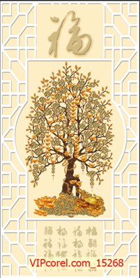 Ảnh gốc file in lụa Tranh tài lộc - Tranh tường 3D file PSD 15268 chi tiết