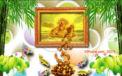 File gốc Tranh tài lộc - Tranh tường 3D file PSD 15275 (in lụa) tranh thuận buồm