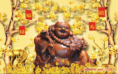 Tải về file tranh gốc Tranh tài lộc - Tranh tường 3D file PSD 15283 (để in quảng cáo)