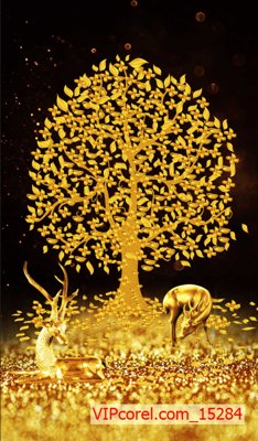 File in trần Tranh tài lộc - Tranh tường 3D file PSD 15284 (bản gốc) bầu trời