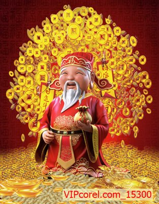 Download file Tranh tài lộc - Tranh tường 3D file PSD 15300 (gốc) in mica ốp bếp