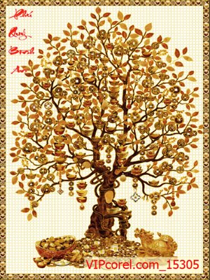 File tranh Tranh tài lộc - Tranh tường 3D file PSD 15305 (bản gốc) treo phòng ăn